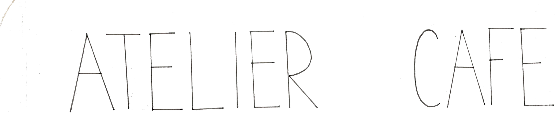 Atelier Cafe, hand-lettered.